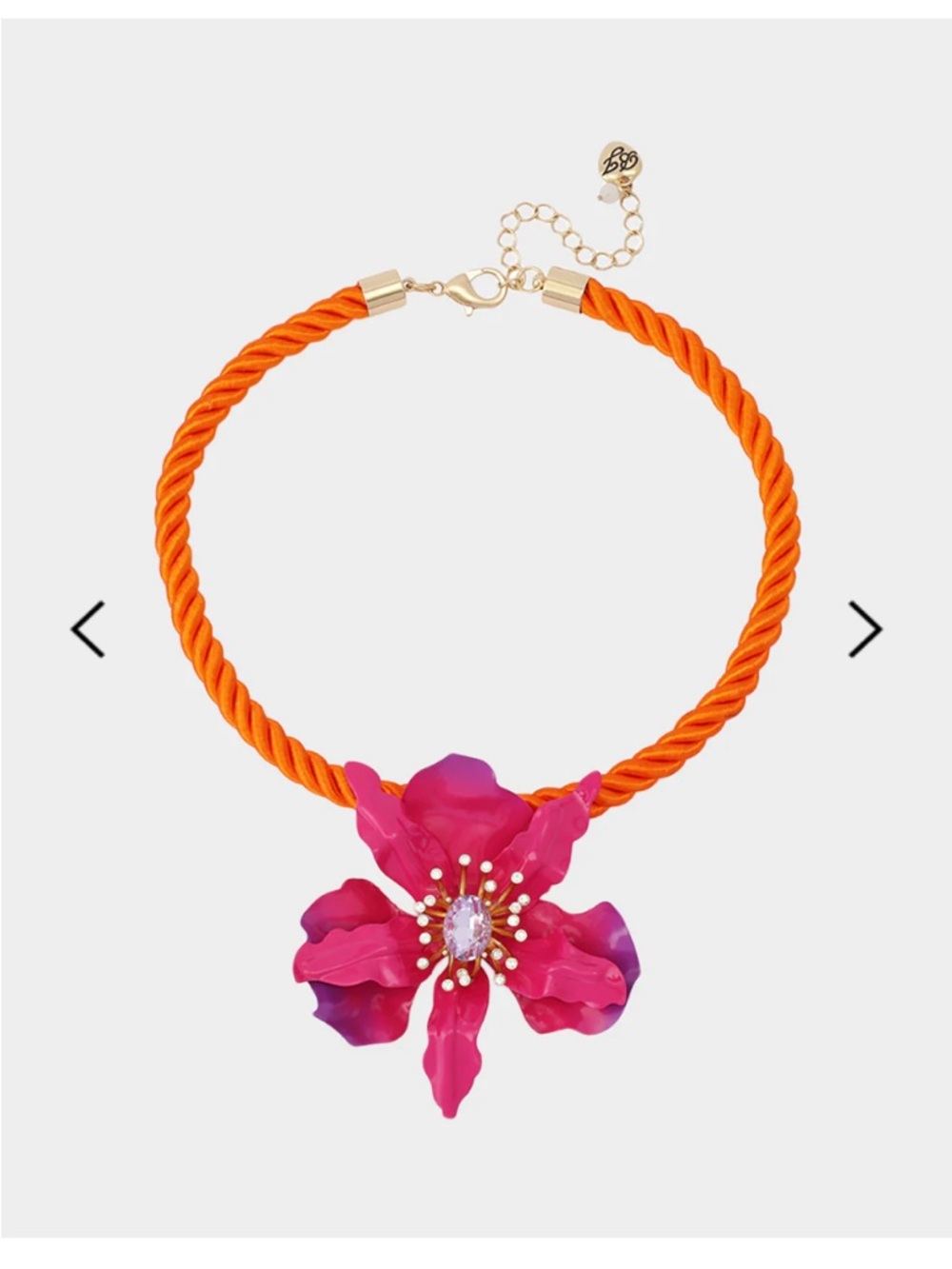 Betsey Johnson Orchid Statement Necklace - Picture 2 of 3